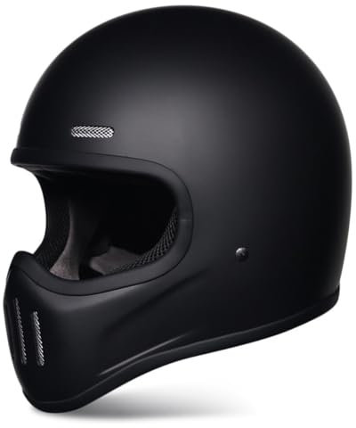 Motorradhelm Integralhelm Herren Damen Modularer Helm DOT/ECE Zertifiziert Vollvisierhelm Fiberglas Retro Schutzhelm Chopper Moped Roller Mit Lüftungsschlitze Kreuzfahrt Helm 5,M:57-58CM