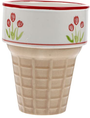 Dessertskålar i glas,dessertkoppar,1 st Keramisk glasskopp Tiramisukoppar Provsmakningskopp Våffelstrut Glassglassglassbägare Vattenkoppar till småskål(Red)