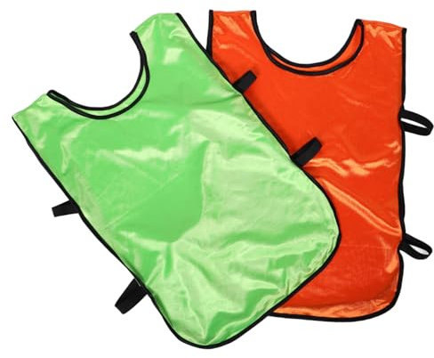 MOBUTOFU 6stücke Teiliges Fußball-Basketball Trainingswesten Aus Leichtem Polyester Atmungsaktiv Langlebig Vielseitig Einsetzbar Für Mannschaftstraining XL Orange Und Grün Für Übungs Gruppe