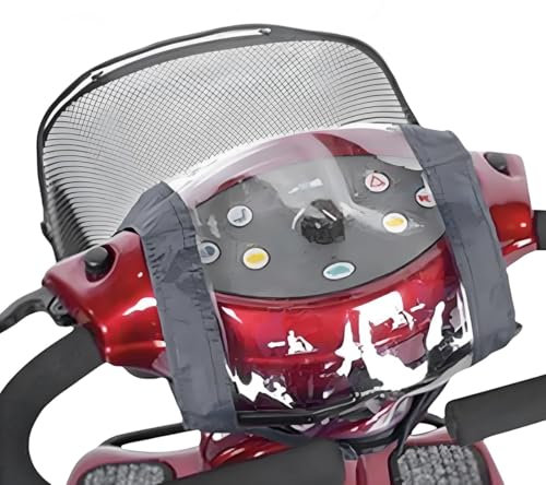 Mobility Scooter Control Panel Cover Protective Tiller Panel Waterproof Rain Cover Mobility Scooter Accessories Universal Fit (Black)