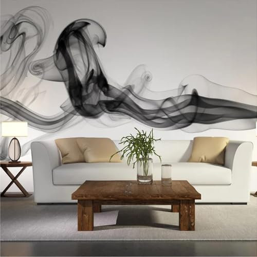 HBYUEHAN Black White Smoke Fog Art Design Wallpaper 3D Photo Wallpaper Home Decoration Living Room Sofa Wall Art Mural