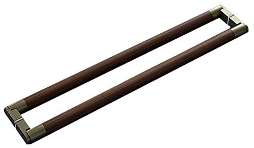 Poignée de porte ronde en bois pour porte de grange, porte de garage, porte en bois, porte en verre, poignée de porte intérieure et extérieure (marron, 120 cm)