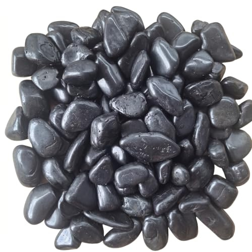 Kieselsteine Schwarz Poliert 2-4 cm | Dekosteine Garten Zierkies 2 kg | Echtes Naturprodukt, witterungsbeständig & langlebig, eleganter Glanz, vielseitig für Beete, Aquarien und Blumentöpfe