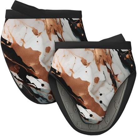 Mini gants de cuisine antidérapants à texture marbrée avec imprimé éclaboussures de cuivre, résistants à la chaleur, pour barbecue, grillades