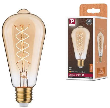 Paulmann 29242 Rustic Shine Standard 230V LED Kolben E27 300lm 4,2W 1800K dimmbar Gold