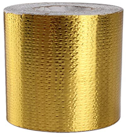 jiingekk Ruban de protection thermique, ruban adhésif réfléchissant à la chaleur pour tuyau et voiture - Doré - 10 m x 5 cm
