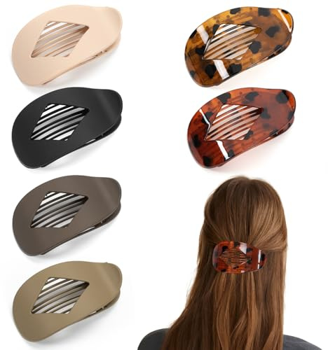 Pinzas planas para el pelo con forma de rombo, para mujer, con sujeción fuerte, 6 unidades para cabello grueso, fino, liso y rizado