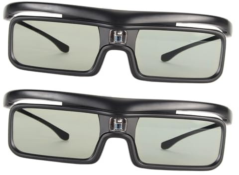 Denash DLP Link 3D -Gläser, Wiederaufladbare Aktive 3D -Gläser mit 144 Hz Aktualisierungsrate und 40 -Stunden -Spielzeit für LTV 2500 3000 Pro 3500 Pro und DLP Link 3D -Projektoren