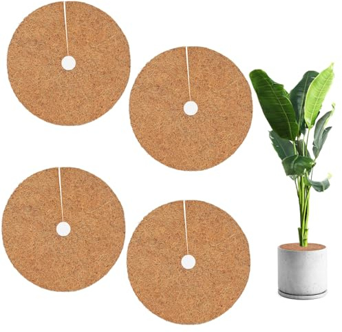Kokosmatte Winterschutz für Pflanzen, 4 Stück 30Cm Kokosmatte Pflanzenschutz, Kokosmatten Für Pflanzen, Winterschutz Kokosmatte, Kokosmatte Frostschutz Eckig für Ihre Pflanzen,Schutz Vor Nässe, Frost