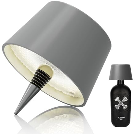 MU LIN lampada bottiglia ricaricabile,lampada da tavolo senza fili,Controllo Touch da 3 Modalita Temperatura di Colore, Dimmerabile, per Soggiorno, Ristorante