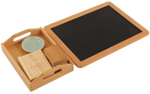 LLTCMYGS Montessori Mini-svart tavla med kritor, konst-DIY målning liten svart tavla