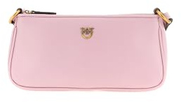 Pinko Borsa a Tracolla Half Moon Horizontal Mini, Rosa Chiaro, Pelle, 23 x 11 x 6 cm, Tracolla Regolabile, Chiusura con Cerniera