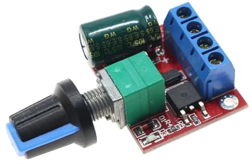 Regulador de velocidad de motor de CC, 5 V-35 V, interruptor de 5 A, función de atenuación LED