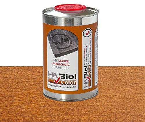 HABiol Color 500ml 0,5l Nußbaum Holzöl Holzpflegeöl Arbeitsplattenöl Möbelpflege Möbelöl Leinölfirnis Küchenplattenöl Terrassenöl Gartenmöbelöl für Innen & Außen (Nußbaum)