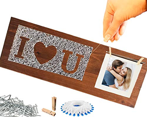 StuckART© DO IT Yourself Set ✪ Ananas DEKO ✪ Bastelset DIY Erwachsene ✪ Bastelartikel Holz ✪ String Art kit ✪ Bild selber basteln mit Vorlagen Design Box Geschenkboxen für Frauen Männer Partner Freund