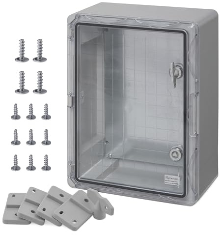 BOXEXPERT coffret de distribution exterieur IP65 ABS 400 x 300 x 170 mm Fleet, etanche, armoire electrique/coffret mural, boitier industriel vide, noir