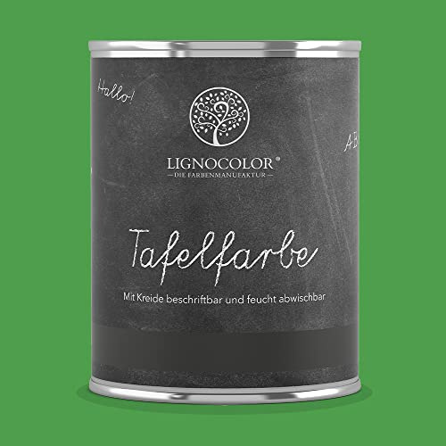 Lignocolor Tafelfarbe Tafellack 750ml (Spring Green 06) | Matte Tafelfarbe auf Wasserbasis für echten Tafel-Look – mit Kreide beschriftbar und wieder feucht abwischbar.
