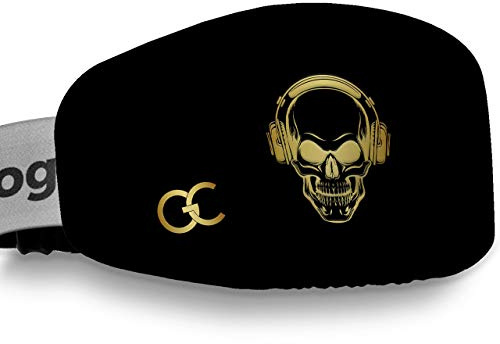 GogglesCover Ski Goggles Protective Cover, Protective Goggle Cover Portable, Ski Goggle Cover Sleeve Anti-Scratch, Ski Goggles Accessories, Ski Equipment, Gold Skeleton Design