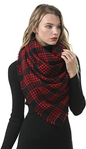 MAKFORT Damen-Schal mit großer Decke aus Acrylwolle, lang, warm, Vogue im Herbst / Winter, weich, bequem, F, Einheitsgröße