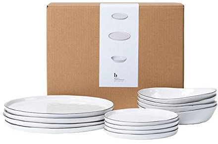 Broste Copenhagen 80019733 Salt Geschirrset, Steingut Weiß