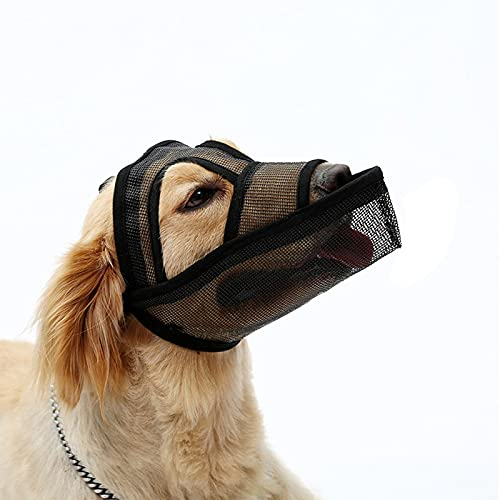 Maulkorb für Lange Schnauze Hunde Schäferhund PVC Mesh Hunde-Maulkorb Verstellbare Hundemündung Große Mittlere Kleine Hunde Mundabdeckung Weiche Atmungsaktive Hundemaske gegen Beißen Bellen Kauen