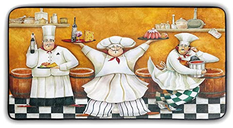 Fat Chef Küchenteppiche und -matten, rutschfest, waschbar, gepolstert, Anti-Ermüdung, für Waschbecken und Badezimmer, 99,1 x 50,8 cm, Küchendekoration und Zubehör