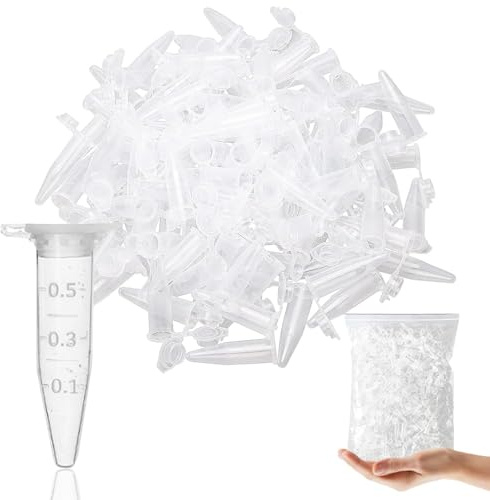 1000 Stück Zentrifugenröhrchen 0,5 ml Kunststoff Zentrifuge Reagenzgläser Einweg Zentrifugenröhrchen Reaktionsgefäße mit Schraubverschluss Mikrozentrifugenflaschen für experimentelle Tests verwendet