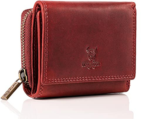 MATADOR Geldbörse Damen Herren Klein Leder #CHIQUITO Mini Geldbeutel mit edler Geschenk Box, Elegantes Portmonee mit RFID Blocker, Luxus Kleine Geldbörse Herren Damen mit vielen Fächern - Viele Farben