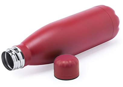 Dgregalos Botella para agua de acero inoxidable personalizada con grabado a láser | Bidón deportivo personalizado Antigoteo, 790ml para Niños, Colegio, Escuela, Gym, Excursiones, Acampadas (Rojo)
