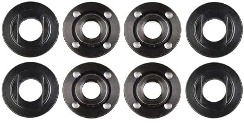 URPIZY Set di 4 paia di dadi filettati per M14, flangia, in metallo, di ricambio per smerigliatrici angolari da 115 mm e 125 mm, per M14, filettatura interna, dadi esterni