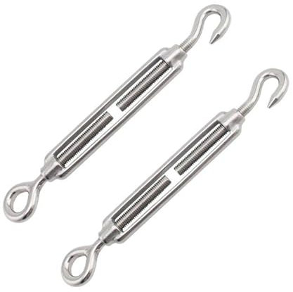 Tenditore,Tenditori in Acciaio Inossidabile,Tenditore Acciaio Inox,304 Tenditore a Gancio,Tenditore Acciaio,Tenditori per Funi,Tenditore Acciaio,Tensori Filo,Tenditori Inox,Tenditore Filo,(M4,2 PCS)