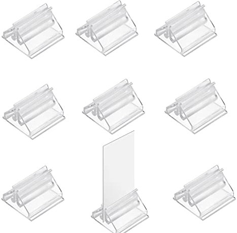 Porta Etichette Trasparente, 24pezzi Supporti di Carta da Gioco in plastica Supporto per Poster in Acrilico Espositore da Tavolo gioco da Tavolo Stand Supporto per Porta Biglietti da Visita da Tavolo