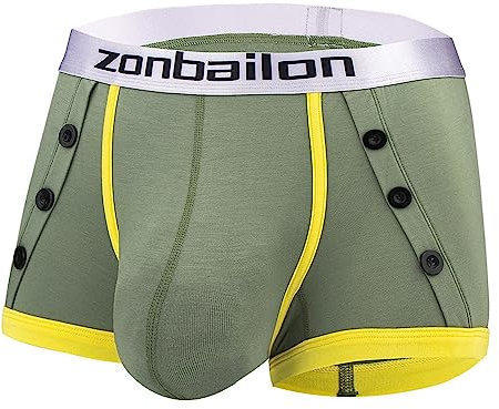 YAHWULAI Boxer da uomo in materiale morbido Big Ball Pouch vita larga fibra di bambù senza bordo, verde, XXXL