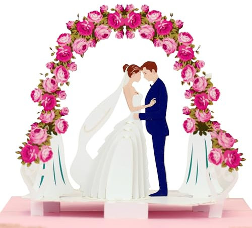 HAPPY GIFTERS Hochzeit Pop Up Karten - Brautdusche Karte 3D Pop Out Überraschung - Handgemachte Jahrestag Geschenke für Ehemann, Ehefrau, Eltern - Unisex Geschenk mit Umschlag enthalten