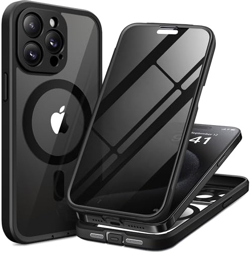 TIESZEN for iPhone 15 Pro Case, Compatible with MagSafe, Black