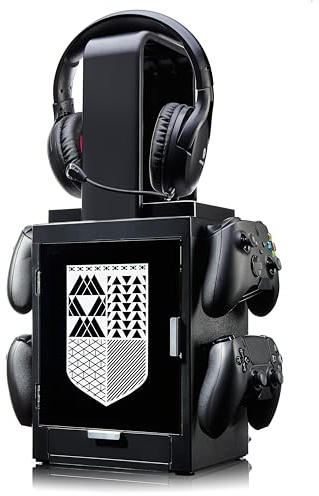 Numskull Offizieller Destiny LED-Licht Gaming-Schrank, Controller-Halter & Headset-Ständer Für PS4/PS5 & Xbox Series XS - Mehrere LED-Beleuchtungseinstellungen - Offizielle Destiny-Merchandise