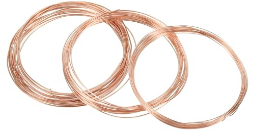 PATIKIL 5m Basteldraht Solide Nackt Kupfer Draht 0.6/0.8/1.0mm Perlendraht | 99.9% Reiner Kupferdraht, Weich, Für Schmuck Basteln, Gesamte Länge 15m