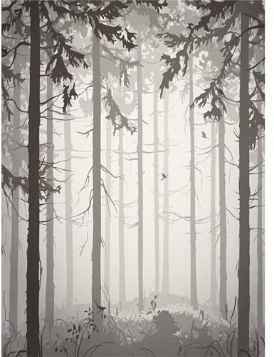 Yeecer grauer Wald Malen nach Zahlen Erwachsene mit Rahmen Malen Nach Zahlen Kits DIY Ölgemälde Leinwand Gemälde Set mit Pinsels und Farbe Acryl Malerei Für Erwachsene Geschenk für Home Deko,60x75cm