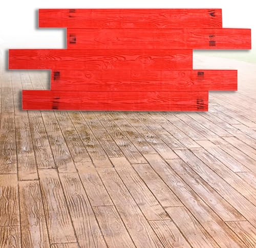 Moldes Hormigón Impreso Patrón de Madera de Almohadilla de Sello de Piel con Textura de Hormigón Grande, Moldes Concretos Estampados de Aspecto Natural, Moldes Decorativos para Sellos de Cemento ( Col