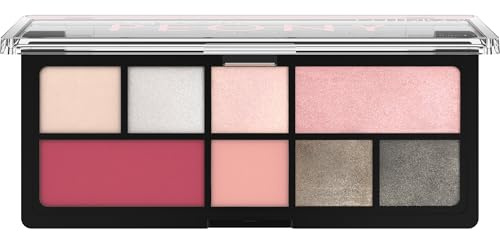 Catrice The Soft Peony Eyeshadow Palette, Lidschatten, Pink, 8 Pink-Töne, hochpigmentiert, schimmernd, farbintensiv, glitzernd, vegan, ohne Mikroplastikpartikel, ohne Parfüm, ölfrei, 1er Pack (9g)