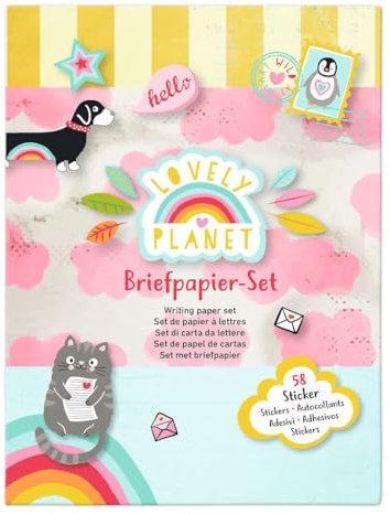 moses. Lovely Planet Briefpapier-Set | Schreibpapier | Biefumschläge | Briefbogen mit Motiv | Schreibwarenpapier | Motivpapier DIN A5-Format Utensilien für Brief-Freundinnen
