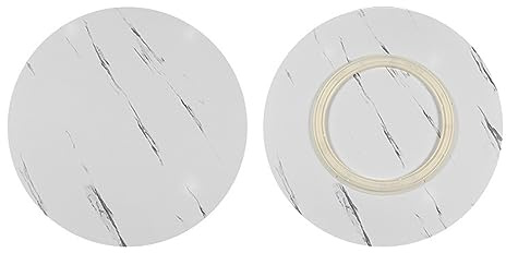 Lazy Susan Drehteller aus weißem Marmor, für Esstisch, Ø 50 cm, drehbares Tablett mit leisen Lagern, Mittelstücken, Holz-Servierplatte, Rotationstablett