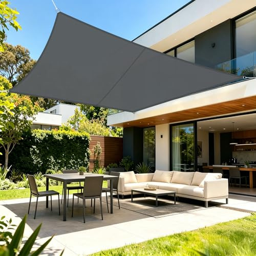 LOVE STORY Vela ombreggiante 5x6m Rettangolare Impermeabile UV95% per Patio | Tenda a Vela in PES resistente, Protezione Solare e Antivento. Perfetta per Esterno,Terrazza,Giardino.Antracite