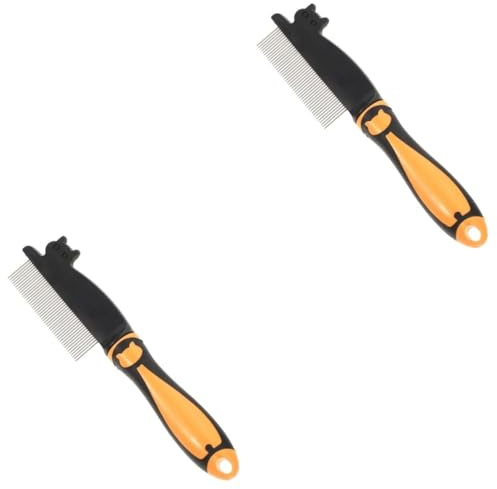 POLGDW 2st Hundkam Hundhårborste Avlägsnande Kam med handtag Kompakt Katthårkam Husdjur Kam Multiverktyg Hundvårdsborste Katttillbehör Katthårborste Bärbar rostfri stålkam