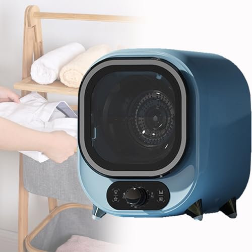 Spdazzleburst Secadora de condensación pequeña, Secadora de ventilación, Capacidad de 0,8 kg, para Uso en encimera o Montaje en Pared, compacta, Mini Secadora centrífuga, para el hogar,Blue
