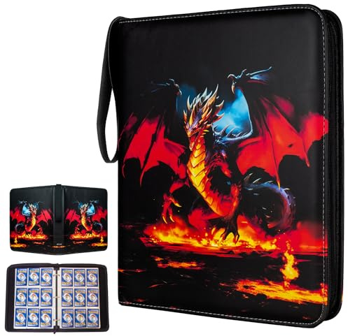 ARYUM Sammelalbum für Pokemon Karten Sammelkarten Album Reißverschluss Sammelalbum Karten Sammelkartenalben Halter Buch Ordner heft, Geschenk für kinder (900 Karten)