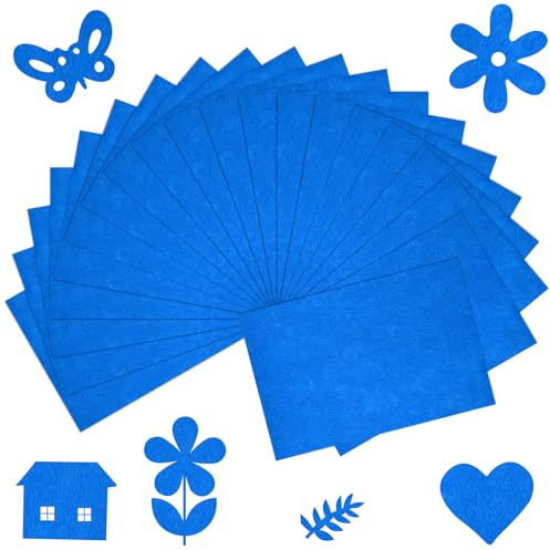 BOUBONI 20/40 Stücke Filzstoff Basteln 20X30CM Farbig Filzplatten Filz zum Basteln Vliesstoff Stoff Filzplatten zum DIY Handwerk Nähen Manual Decoration rojekte Patchwork (20, Marineblau)