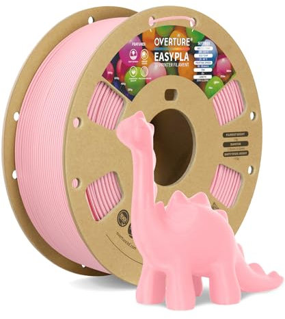 OVERTURE Easy PLA Filament 1,75 mm, 1 kg Spule (2,2 lbs), Maßgenauigkeit +/- 0,03 mm, für 3D-Drucker (Easy Pink)