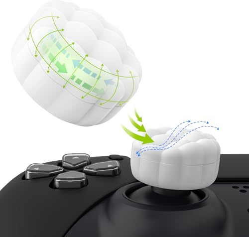 playvital Capuchon Joystick pour ps5/ps4 Grip Manette Protection Joystick Caps pour Xbox Series X S Thumbs Cushion Caps Thumbstick Grip Cover Stick pour Xbox One/Elite Series 2 pour Switch Pro-Blanc
