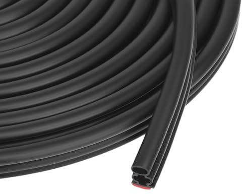 QWORK® 6M Junta de puerta autoadhesiva 10mm x 10mm Negra para aislamiento de marcos de puertas y ventanas - Flexible e impermeable